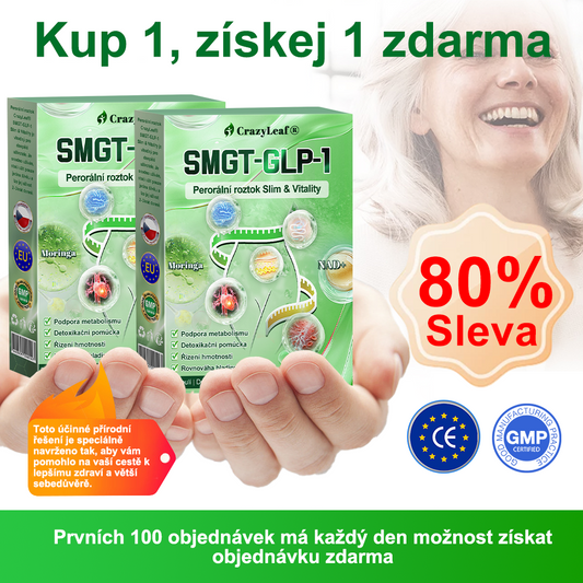 👩‍⚕️Klinicky ověřeno | CrazyLeaf® SMGT-GLP-1 Slim & Vitality – orální roztok proti přebytečné váze, tlaku, cukru, tukové játre, bolestem kloubů, únavě, nízké energii a ochablé pokožce. Lepší zdraví, více energie!